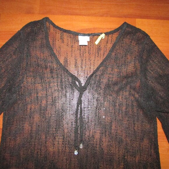 Dotti Black Sparkle Mesh Swimsuit Coverup - S - NEW - Picture 5 of 7